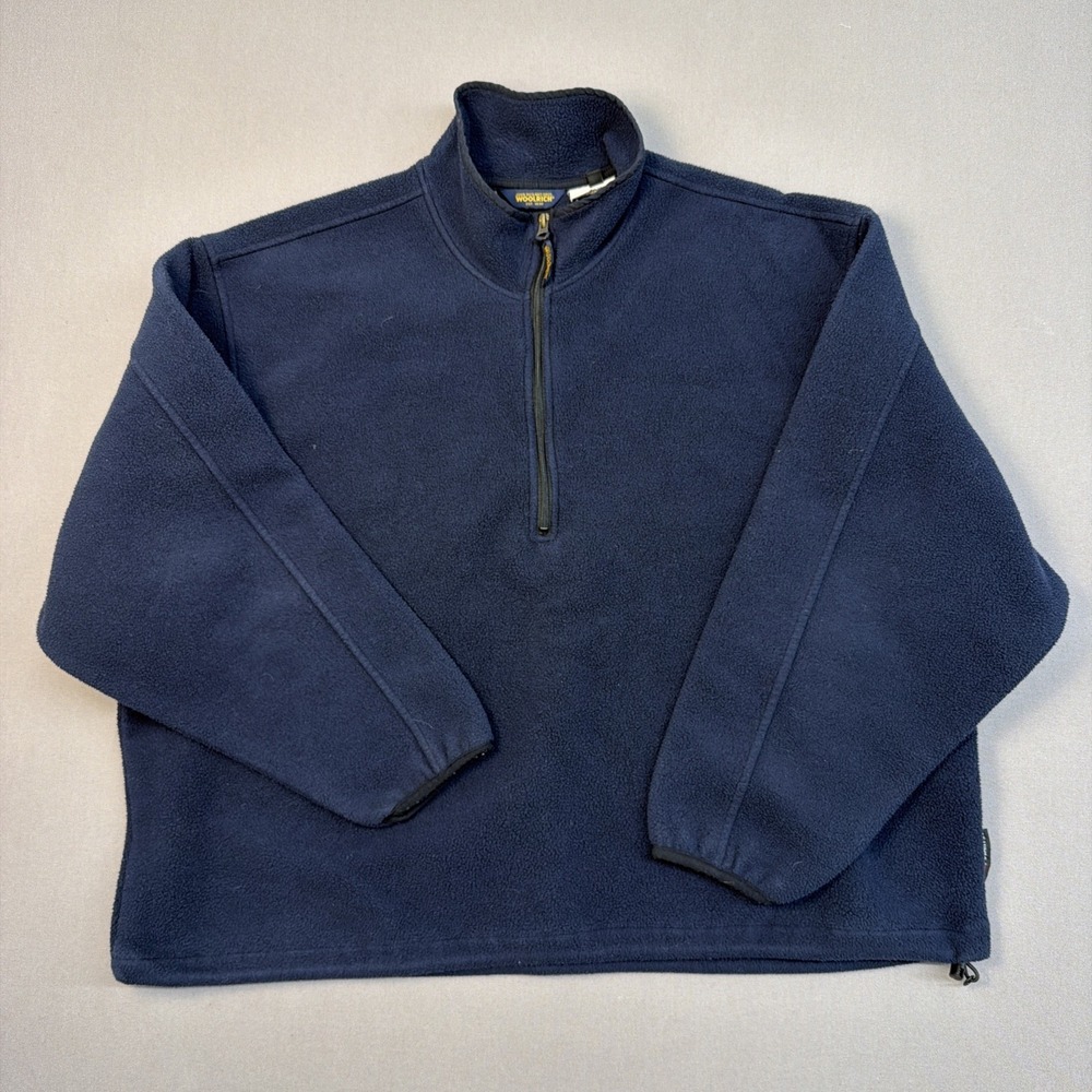 Woolrich MENS 2XL Fleece Jacket 1/2 Zip Pullover Pockets Lumberjack Outdoorsy
